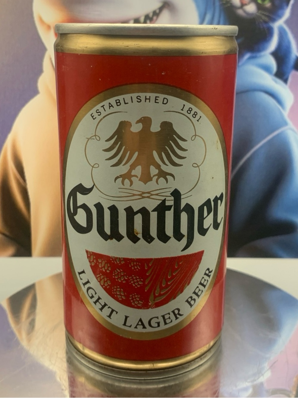 Vintage Beer Can Gunther Light Lager Beer Pull Tab Empty Steel Can